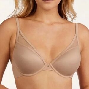 ThirdLove Nude Geo Lace Plunge Bra 36E
